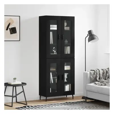 Skříň highboard černá 69,5 x 34 x 180 cm kompozitní dřevo