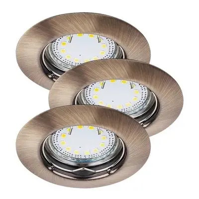 Rabalux LED zápustné bodové svítidlo Lite 3x3W | 720lm | 3000K | IP40 - set 3 svítidel, bronz