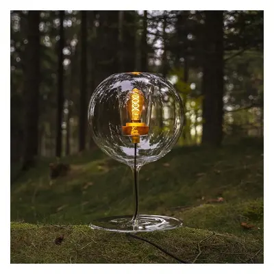 Skleněná stolní lampička Space Sphere Lamp Barva objímky: Černá, Dřevodekor: Tmavý