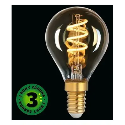 Prémiová designová retro LED žárovka E14 3W 180lm EXTRA TEPLÁ G45 filament ekv. 19W 3 roky