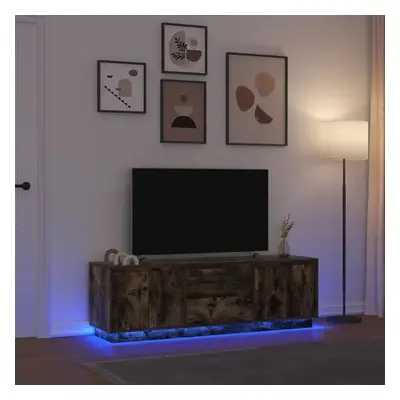 TV skříňka s LED světly Uzený dub 160,5x41x50 cm