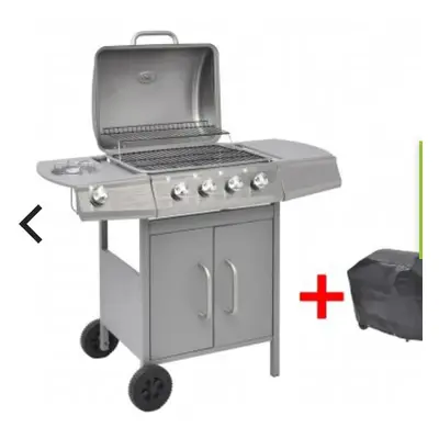 Plynový gril BBQ 4+1 černostříbrný