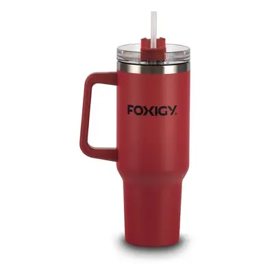 Foxigy Termohrnek do auta s brčkem 1200 ml Burgundy