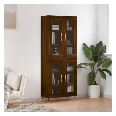 Skříň highboard hnědý dub 69,5 x 34 x 180 cm kompozitní dřevo