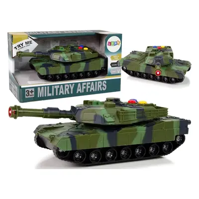 LEAN Toys Vojenský tank se zvukem a světlem tmavě zelený