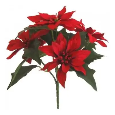 Umělá kytice Poinsettie, červená