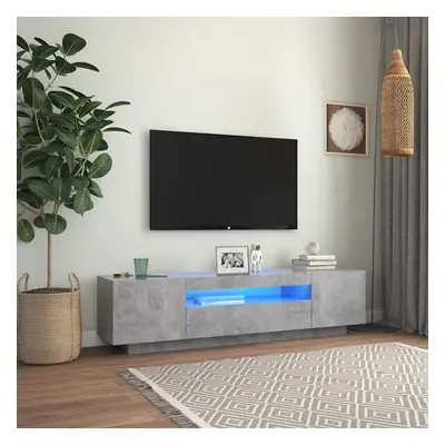 TV skříňka s LED osvětlením betonově šedá 160x35x40 cm