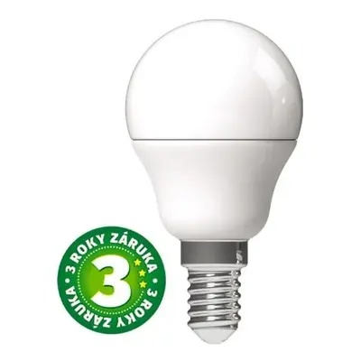 Akce 3+1: Prémiová LED žárovka E14 4,5W 470lm G45 teplá, ekv. 40W, 3 roky