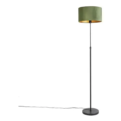 Stojací lampa černá se sametovým odstínem zelené se zlatem 35 cm - Parte