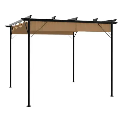 vidaXL Pergola se zatahovací střechou taupe 3 x 3 m ocel 180 g/m²