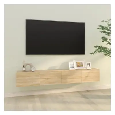 Nástěnné TV skříňky 2 ks dub sonoma 100x30x30 cm