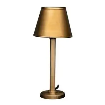 Zlatá modernistická bankéřská lampa z leštěného kovu 44cm