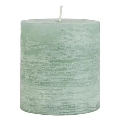 IB Laursen Zelená sloupová svíčka RUSTIC CANDLE GREEN 7,5 cm