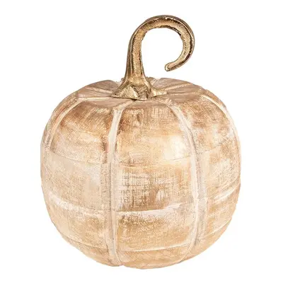 Zlatá dekorativní dřevěná socha dýně Pumpkin - Ø18*18 cm