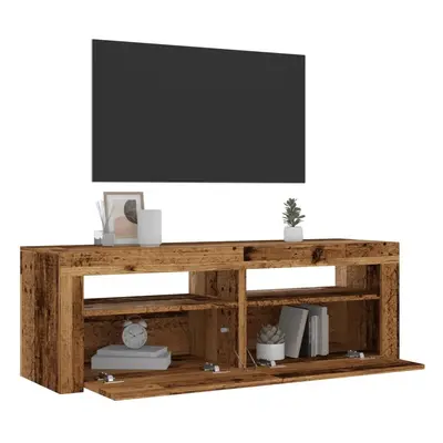 TV stolek s LED old wood 120 x 35 x 40 cm kompozitní dřevo