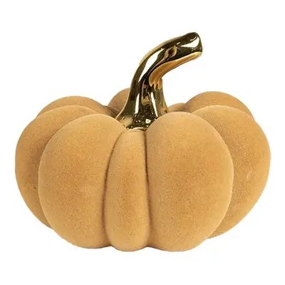 Oranžová keramická dekorace dýně Pumpkin - Ø 15*12 cm