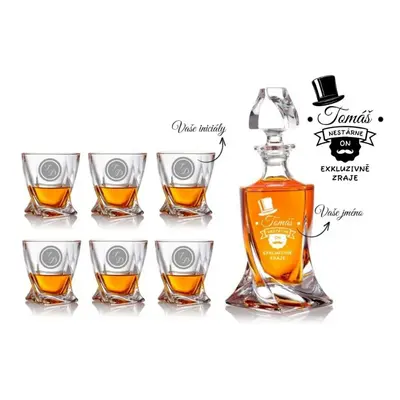 Dekorant Bohemia Crystal křišťálový whisky set s gravírováním ON NESTÁRNE 1+6