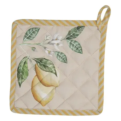 Bavlněná podložka pod hrnec s motivem citrónů Lemons & Leafs - 20*20 cm