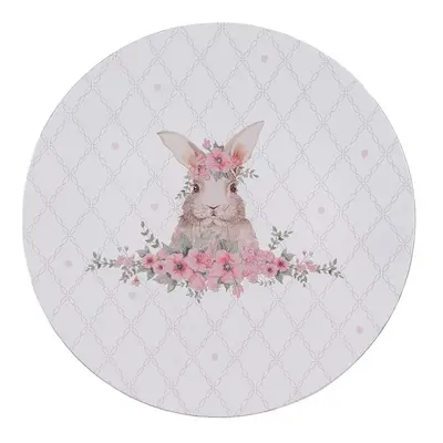 Bílý servírovací talíř s králíčkem Floral Easter Bunny - Ø 33*1 cm