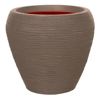 Capi Nature Rib NL Vase Taper Round Warm Taupe Ø 42 cm / V 38 cm