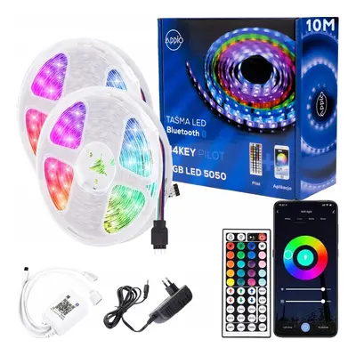 BERGE LED pásek 10m RGB Bluetooth + dálkové ovládání