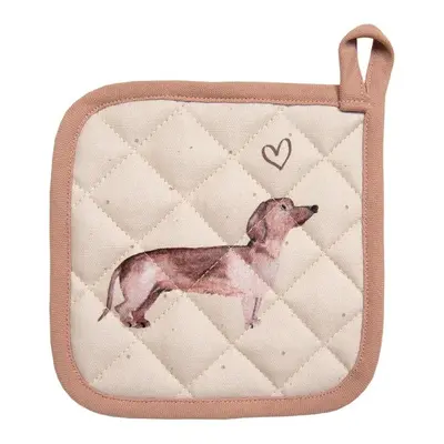 Bavlněná chňapka - podložka s jezevčíkem Dachshund Love pro děti - 16*16 cm