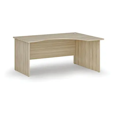 Ergonomický kancelářský pracovní stůl PRIMO WOOD, 1600 x 1200 mm, pravý, dub přírodní