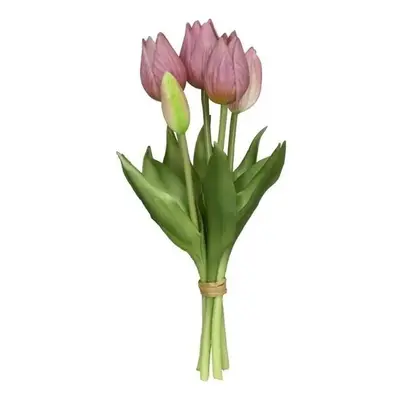 Kytice 5ks fialových realistických tulipánů Tulips - 26 cm