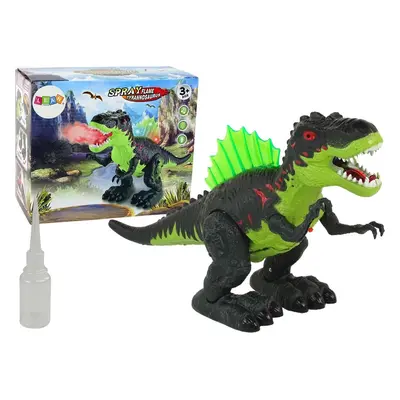 LEAN Toys Dinosaurus na baterky, chrlící oheň a páru - zelený