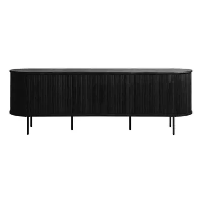 Černý TV stolek v dekoru dubu 56x180 cm Nola – Unique Furniture