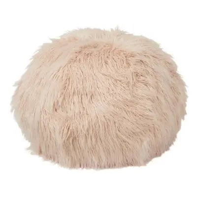 Růžový chlupatý pouf Yetty - Ø 55*55 cm