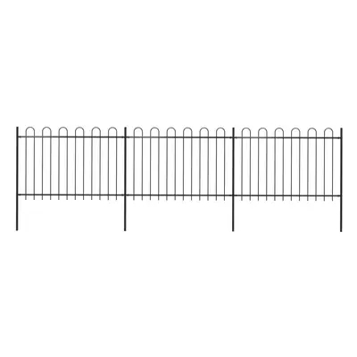 Zahradní plot s obloučky ocelový 5,1 x 1,2 m černý