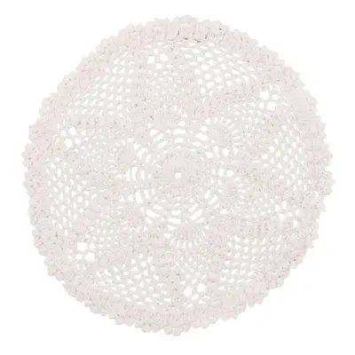 Bílé bavlněné kulaté prostírání krajka Lace white - Ø 32*0,5cm