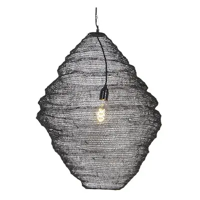 Orientální závěsná lampa černá 60 cm - Nidum