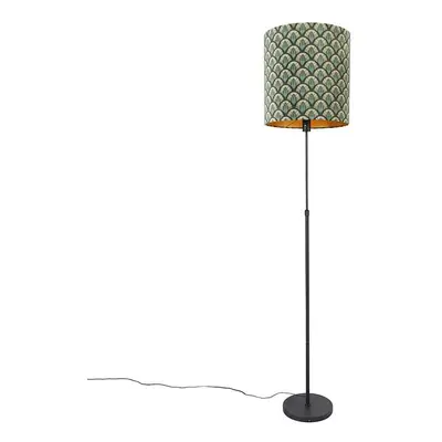 Stojací lampa černý odstín páv design 40 cm nastavitelný - Parte