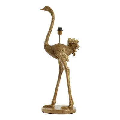 Bronzová antik stolní lampa pštros Ostrich bronze - 38*27*95 cm / E27