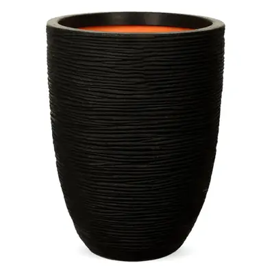 Capi Nature Rib NL Vase Elegant Low Black Ø 34 cm / V 46 cm