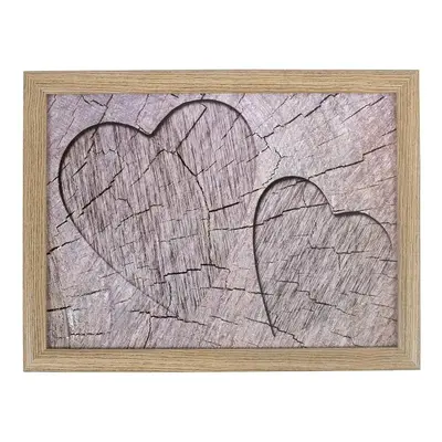 Podnos na nohy s motivem srdce ve stromu Hearts grey - 43*33*7cm