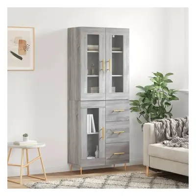 Skříň highboard šedá sonoma 69,5 x 34 x 180 cm kompozitní dřevo