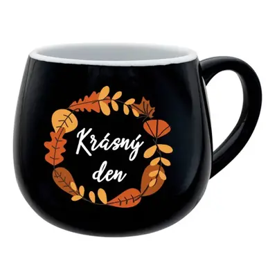 KRÁSNÝ DEN (PODZIM) - černý keramický hrníček 300 ml