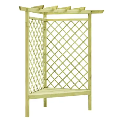 Rohová pergola s lavicí 130x130x197 cm impregnovaná borovice