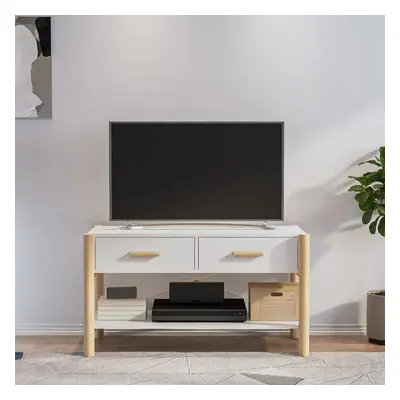 TV stolek bílý 82 x 38 x 45 cm kompozitní dřevo