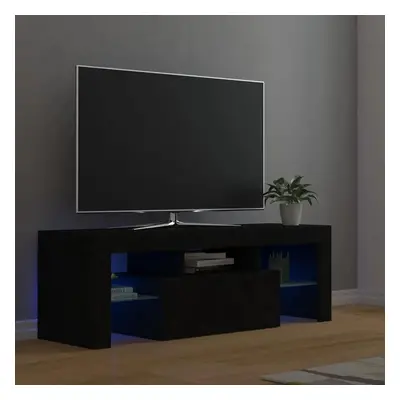 TV skříňka s LED osvětlením černá 120 x 35 x 40 cm