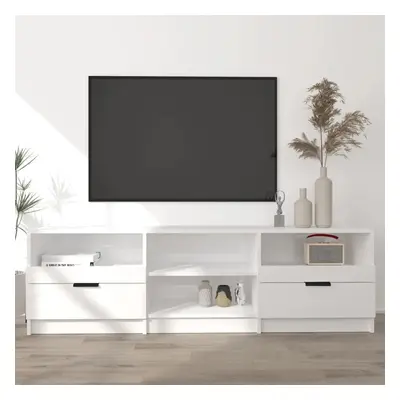 TV skříňka lesklá bílá 150 x 33,5 x 45 cm kompozitní dřevo