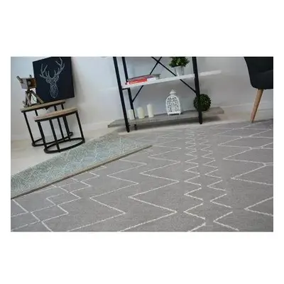 koberec SENSE Micro 81249 CIKCAK ETHNO stříbrný/bílá velikost 120x170 cm | krásné koberce cz