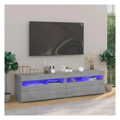 TV skříňky s LED osvětlením 2 ks šedé sonoma 75 x 35 x 40 cm