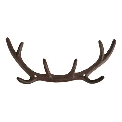 Hnědý kovový nástěnný věšák Antlers – Esschert Design