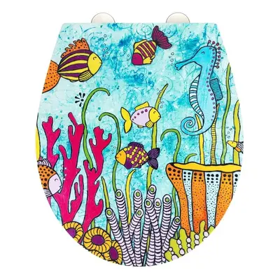 Záchodové prkénko s automatickým zavíráním 37 x 44,5 cm Rollin'Art Ocean Life – Wenko