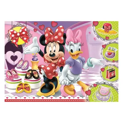 Trefl Třpytivé puzzle Minnie a Daisy, 100 dílků