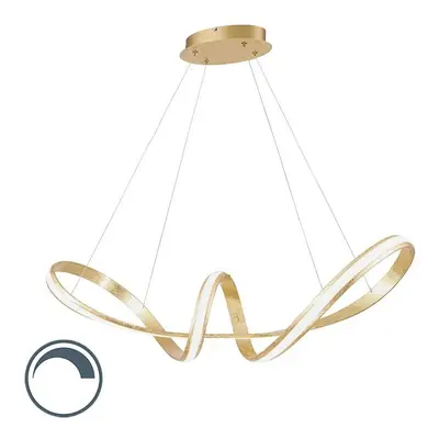 Designová závěsná lampa zlatá vč. LED 80 cm - Belinda